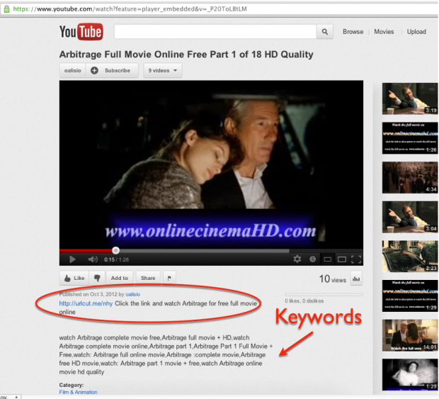 YouTube pirate uploads